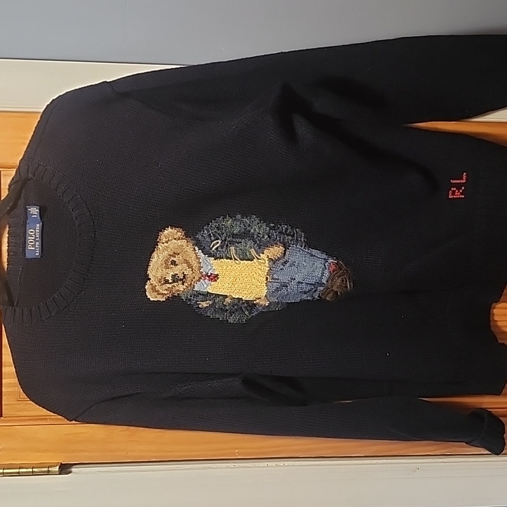 Polo Ralph Lauren Polo Teddy knitted sweater navy blue size Large